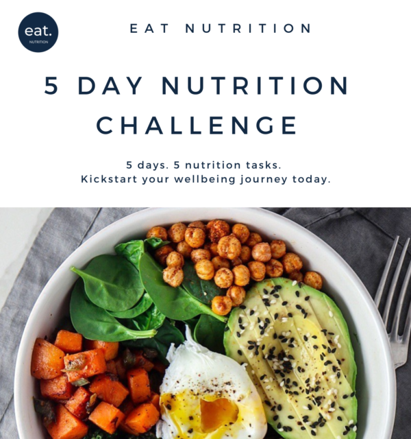 Cover page of 5 day nutrition challenge ebook